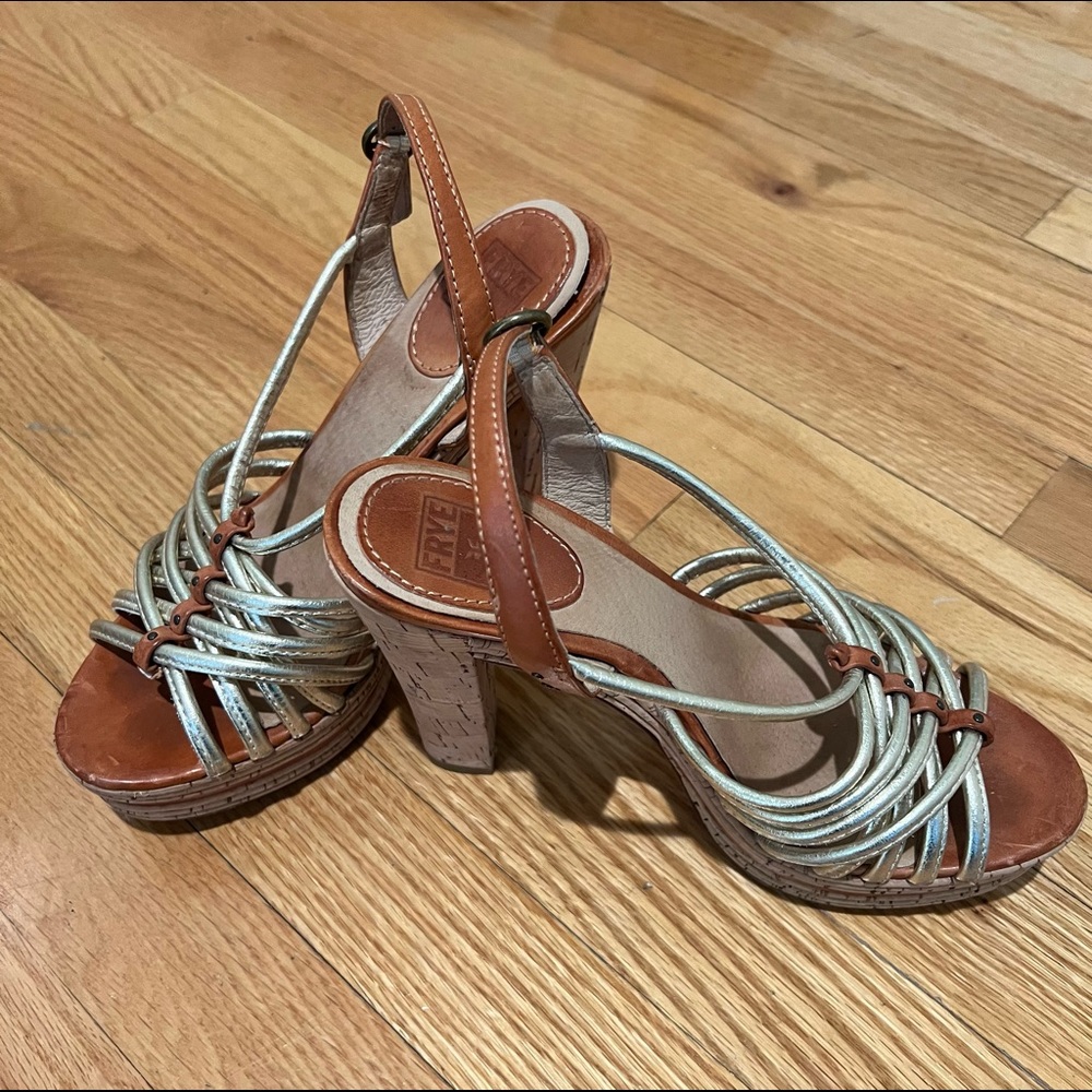 Frye gold heels